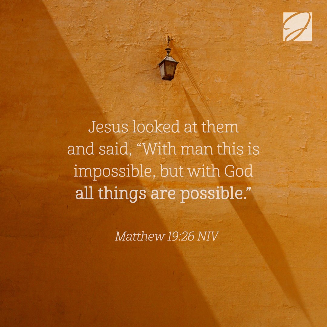 JoyceMeyer's tweet photo. Matthew 19:26 says, "...with God all things are possible." What would your life be like if you really believed that? Joyce shares biblical truths that will strengthen your faith in God so you can move forward in His amazing plan. Sign-up for the study at https://t.co/sDju5GVx2f https://t.co/OuouIIRDGU