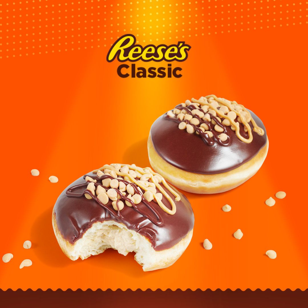krispykreme's tweet photo. @Reeses Classic has been crowned the #Greataste of all! Now it’s here to stay and available every day! 🍩🥳 #KrispyKreme #doughnuts

Grab yours today at any participating US shop, or order online.  All info  https://t.co/fz86XMWEsv https://t.co/ebrBQ8UPrT