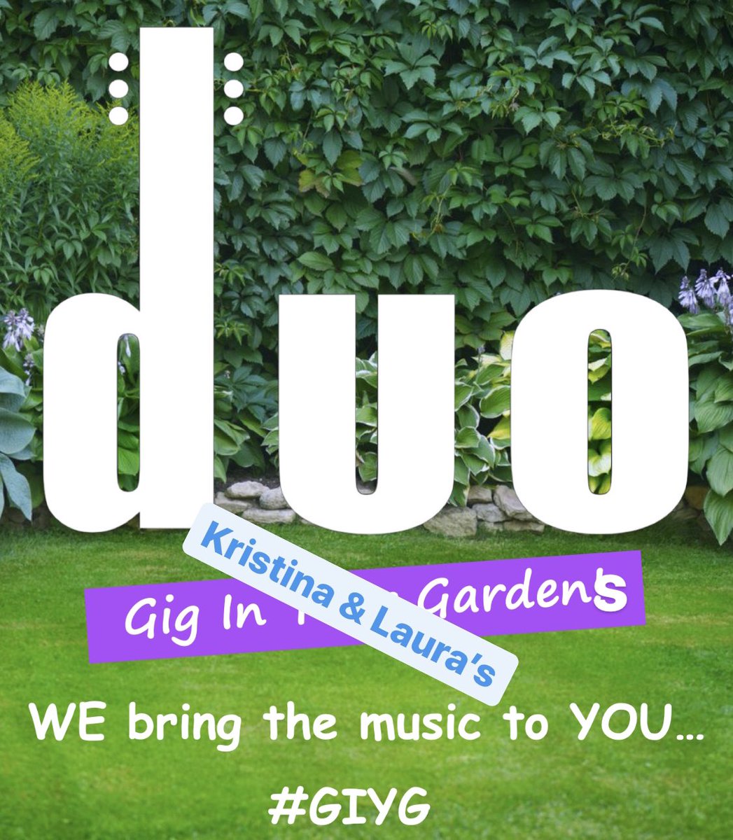 duo_destino's tweet photo. This week’s GIYGees are next door neighbours Kristina and Laura, both special needs teaching assistants at a local school in Camberley! We’ll be playing in Kristina’s garden with Laura watching over the fence - assuming it’s low enough! See you Fri at 7.30pm. 
#GigInYourGarden https://t.co/A4z5QGLXTj