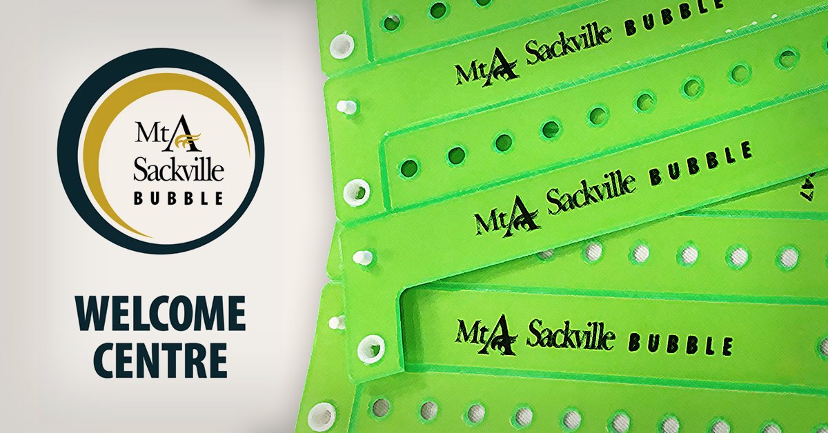 All students (new and returning) will receive a green bracelet when they check in at the  #MtASackvilleBubble Welcome Centre, which must be worn until September 18.