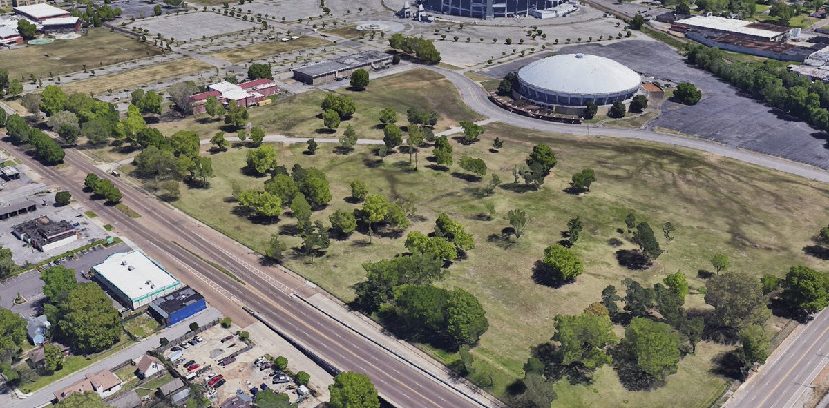 Libertyland's tweet photo. @holly_sayshello @memphismorris @Leftdescending What’s sad is that we’re losing one of the most park-like things about the Fairgrounds — a large grove of century-old trees — to a big-box sports complex with athletic fields. A more fitting homage to Libertyland would be a green space that all can enjoy. https://t.co/EfJaE3w02s