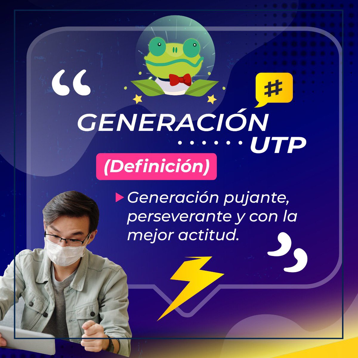 UTPereira's tweet photo. Le damos la bienvenida de semestre a la #GeneracionUTP ¡Nunca antes había existido una generación que tuviera la capacidad de afrontar las adversidades del mundo actual! La virtualidad hoy es nuestra aliada, y juntos lograremos formar los mejores profesionales de la #UTPereira https://t.co/kAC9tlyzor