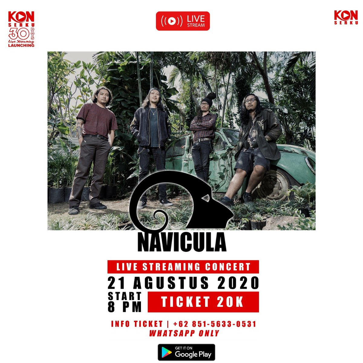 <a href="/Konserku1/">Konserku</a> sebuah mobile app hasil karya anak muda Bali lahir ditengah situasi pandemi. Kami akan tampil live streaming hanya di Konserku Jumat, 21 Aug 2020. Unduh sekarang juga-> play.google.com/store/apps/det…
Sampai Jumpa diudara.🤎