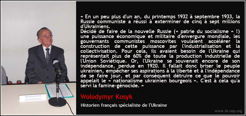 LeCEP_Science's tweet photo. "Pourquoi le génocide ukrainien ?

Il fallait briser le peuple ukrainien, empêcher ses aspirations à la liberté et à l'indépendance de se faire jour, et par conséquent détruire ce que le pouvoir appelait le « nationalisme ukrainien bourgeois »."

Wolodymyr Kosyk https://t.co/pqP3ihzAai