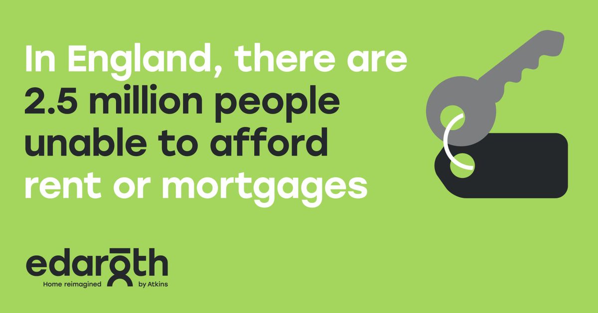 There are 2.5 million people unable to afford rent or mortgages in England.

We offer a solution that requires #engineering expertise and human understanding to create #affordablehomes with access to #education, #employment and #opportunity.

Read more: edaroth.co.uk