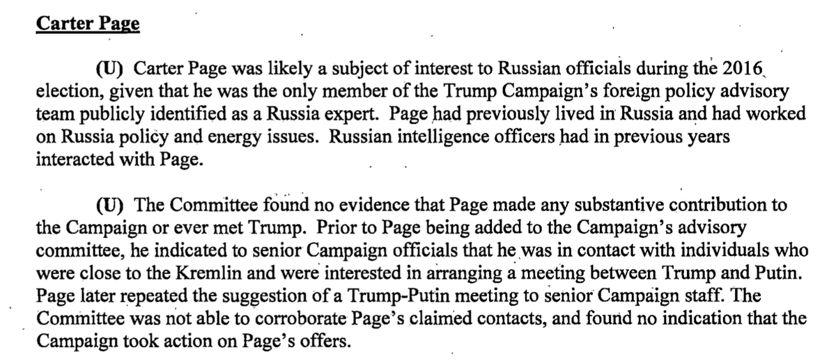 Carter Page was targeted by Russian intelligence, since he was constantly BEGGING to be recruited by them. He was too stupid to be of use to anyone, but they did pump him for info.