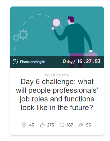 CIPD's tweet photo. Join us for Day 6 of the #Hackathon2030. Today's challenge is: What will people professionals' job roles and functions look like in the future?
Register and contribute here: https://t.co/W184qeqxBW https://t.co/f6KrtWOb9c