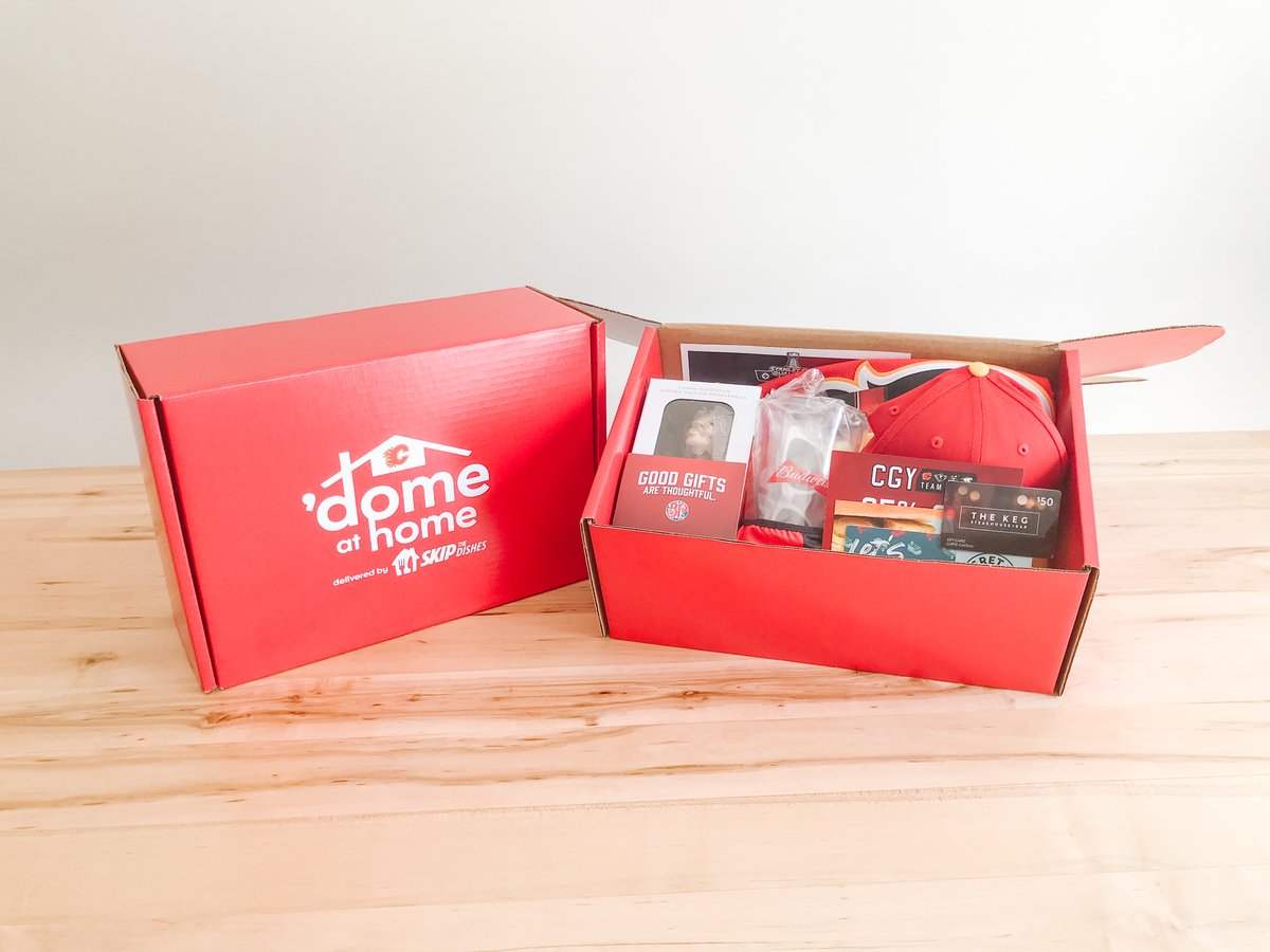 NHLFlames's tweet photo. Want to win a 'Dome At Home Ultimate #Flames Fan Box, delivered by @SkipTheDishes?

Enter before 3:00 PM MT for your chance to win and have it dropped off during the pre-game show: https://t.co/fpaXimknme https://t.co/TMqtojlzqn