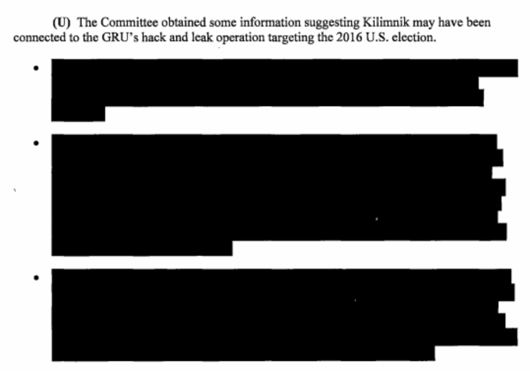 SSCI says Kilimnik may have been involved in the hack-and-leak in 3 different ways, and not just with Manafort.