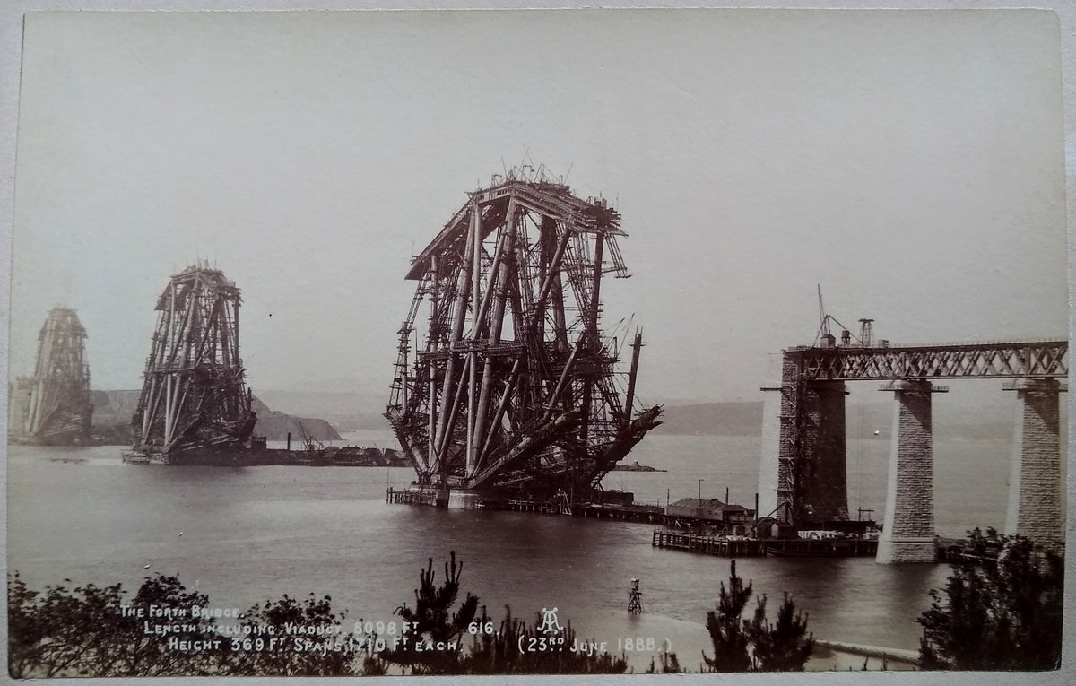A donation of 19th-century photographs of Scotland and Geneva came in at <a href="/CRC_EdUni/">Centre for Research Collections</a> today - including this great photo of the Forth Bridge being built in 1888. Fascinating!