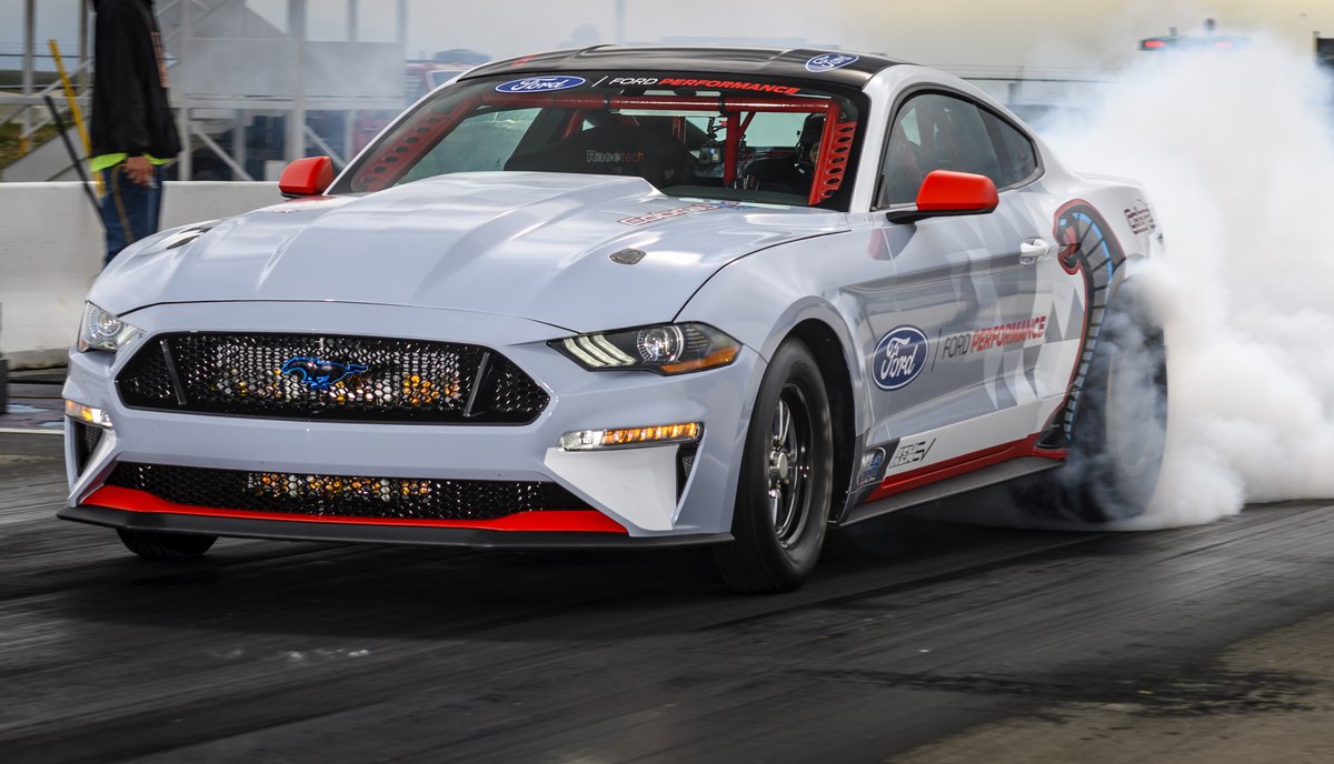 Making its public debut, the all-electric #FordMustang Cobra Jet 1400 will be on-track Labor Day weekend at the <a href="/NHRA/">NHRA</a> US Nationals! #USNats