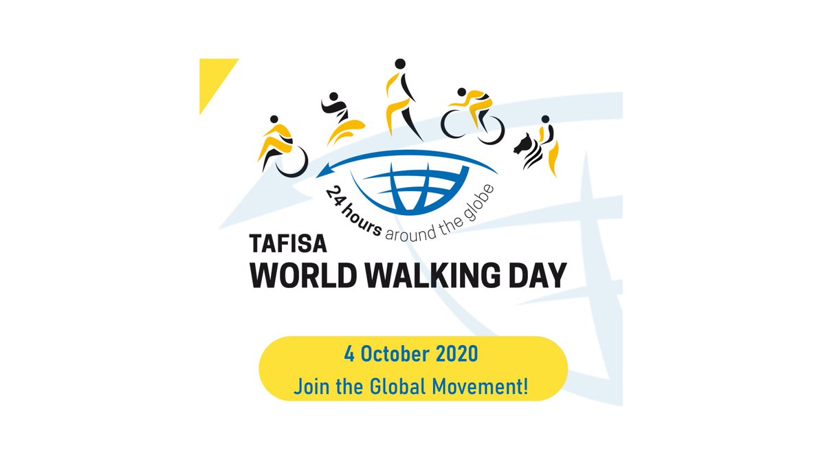TafisaOffice's tweet photo. Save the date!! 🗓️
On Sunday 4 October for #worldwalkingday, join us by walking, running, cycling, swimming, canoeing, skateboarding, climbing, surfing, in the most accessible and inclusive 24-Hour Relay Around the Globe!
How to participate: https://t.co/HibEycqCuS
#passthebaton https://t.co/dT07HnOAxh