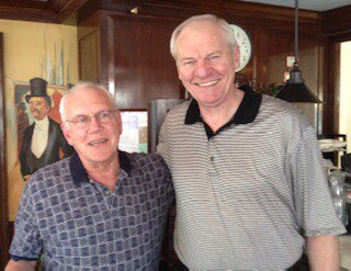 paulcconway's tweet photo. @DanIssel44.   2 legends, w Colby College Men’s BB Coach Dick Whitmore.   2012 Final Four, New Orleans.   Colby alums and Coach Whit will be back in 2022!!!  Hope to catch you again Dan!! https://t.co/zEXhFq1BQ6