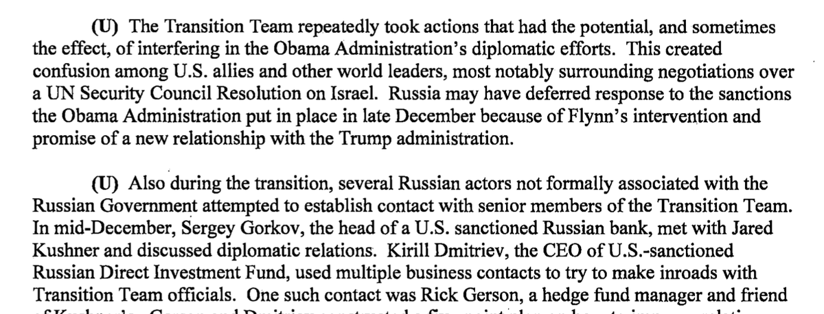 BACK TO THE REPORT:Trump's people were even more enthusiastic, imbecilic patsies for Russia, to the point of committing all kinds of crimes, immediately after the election.