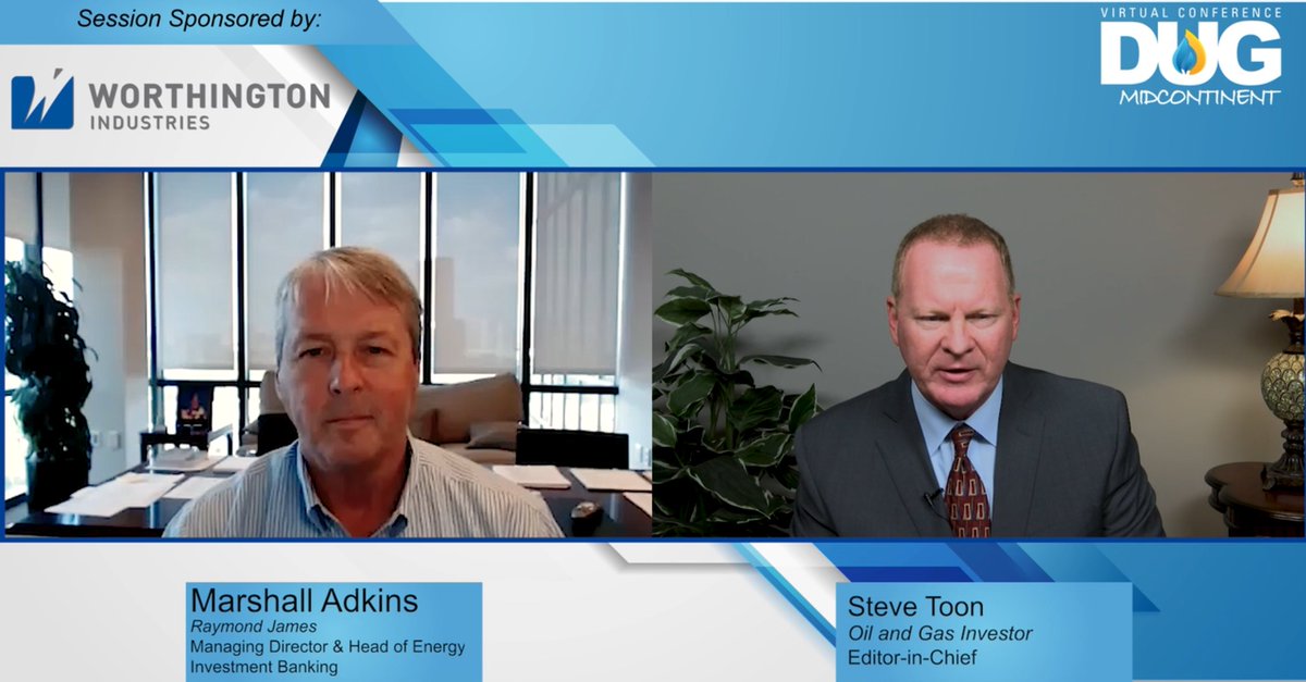 hartenergy's tweet image. @RaymondJames' Marshall Adkins and @OilnGasInvestor's Steve Toon talk #oilprice futures at #DUGMidcon. There's a lot of positives to discuss, but what are those dependent upon? We'll let them tell you. Watch at okt.to/SlR7X0.