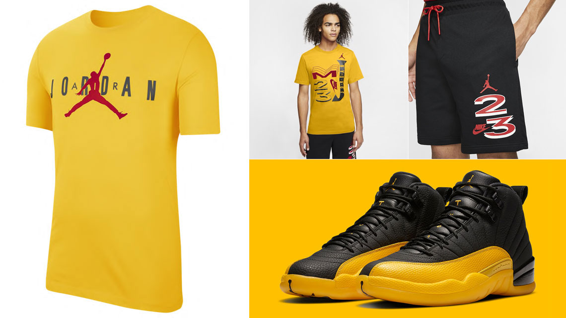 jordan 12 university gold outfit