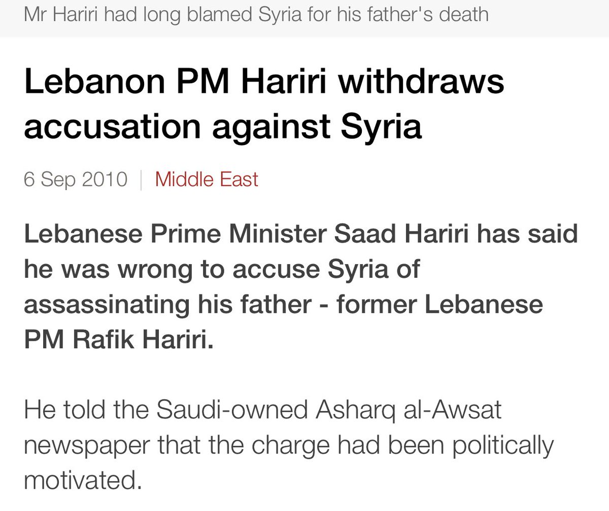 Why isn’t anyone talking about the false-witnesses who lied about being Syrian Intelligence and Hezbollah members and alleged Syria and Hezbollah were involved in the assassination?Or when Hariri the son openly said that they falsely accused Syria using political grounds only?