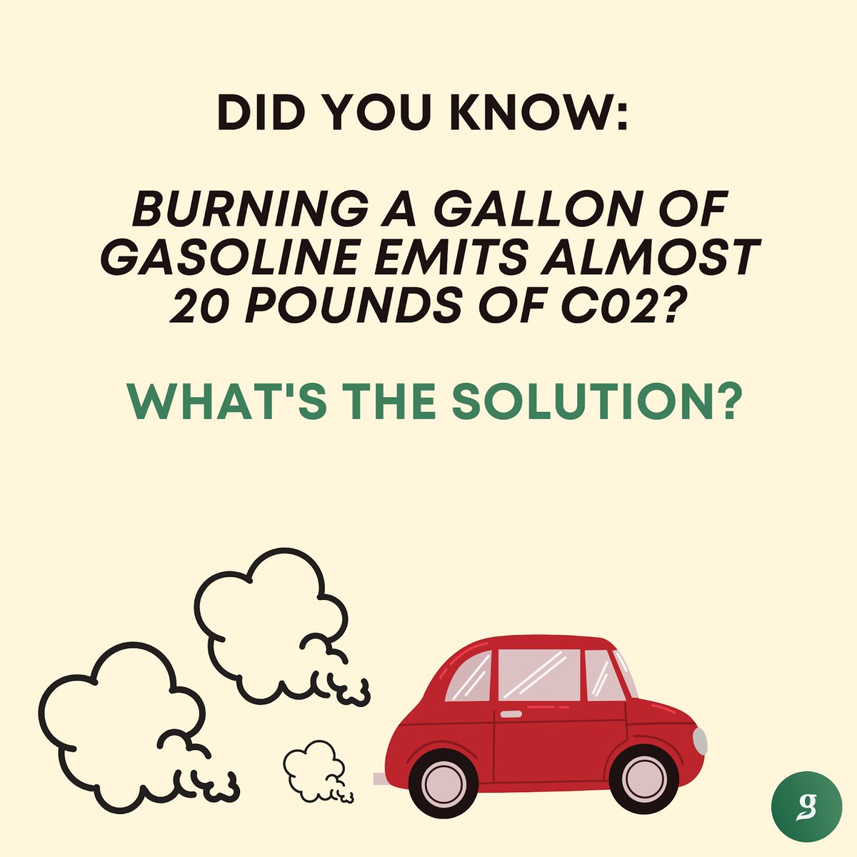 Carpool to work, use reusable bags, walk when you can, the list goes on!  
Greency is designed to help you eliminate tons of CO2 without breaking a sweat.
App➡️ Bio

#TuesdayThoughts #greenthumb #climatechange #sustainability #environmentallyfriendly #sustainableliving