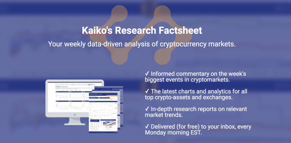 KaikoData's tweet photo. Our weekly data-driven newsletter:

✓ Informed commentary
✓ High-quality charts
✓ In-depth research
✓ Free, every Monday morning

Powered by Kaiko data. 

Sign up here: https://t.co/uPueCXn5ek https://t.co/7niYyM8Eye