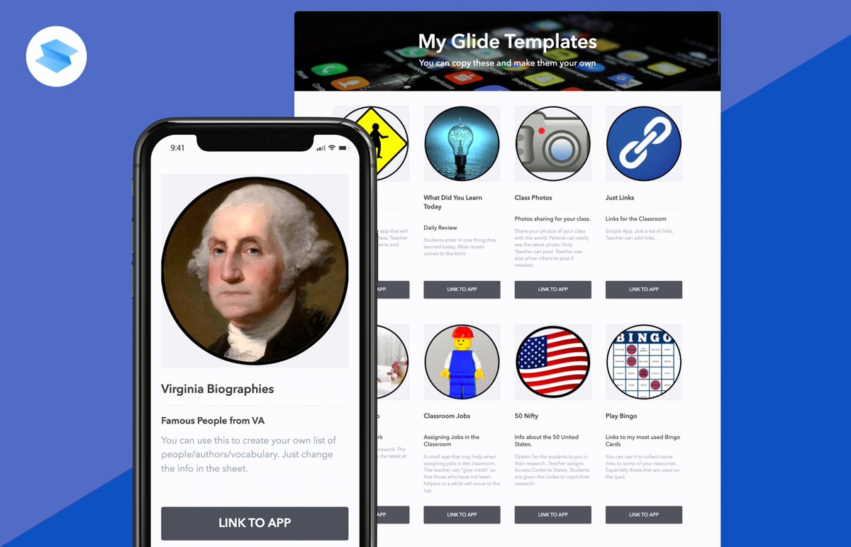 SpreadSimpleHQ's tweet photo. Check this listing of fun and useful @glideapps templates for teachers, all created and generously shared for downloading by @spencersRus! 😍

#madewithSpreadSimple 
👇👇👇
https://t.co/1J0IBPcNMs https://t.co/ngY9AAdxGO