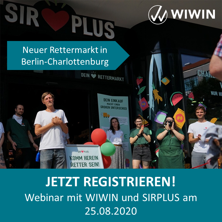 wiwin_gmbh's tweet photo. Ein neuer Rettermarkt und 700.000 Euro Investment – das Social Impact Startup @SirPlus_de begeistert. Am 25.08. um 19:00 Uhr können Sie dem Gründer Raphael Fellmer im kostenfreien Webinar Ihre Fragen persönlich stellen. Registrieren Sie sich jetzt: https://t.co/uiMj0cz2qS https://t.co/PbOwq560Fm
