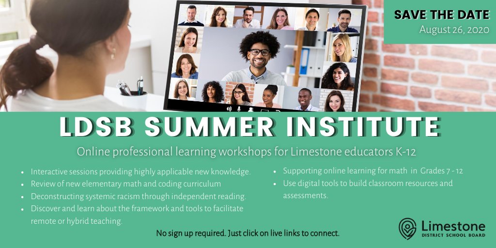 LimestoneDSB's tweet photo. LDSB educators gather annually in Aug. for professional learning as they prepare for new school year. This year's sessions will support instructional ideas that can be delivered in various models ensuring LDSB ready to transition as necessary. Agenda: https://t.co/kOH4f6WWaI https://t.co/Gqd9jaJEeC