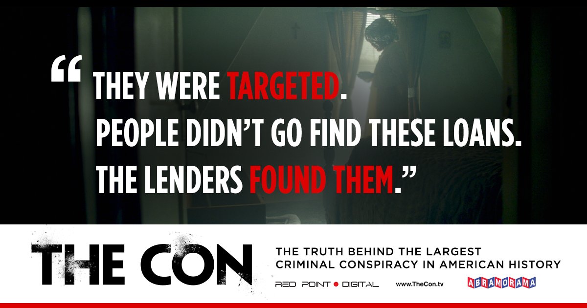 The system is rigged. #TheCon shows us how. The effects of the largest criminal conspiracy in U.S. history are still being felt by millions of families and we are not talking about it. Until now. #TheCon is now available on virtual cinema: thecon.tv/watch
