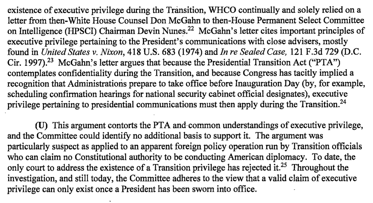TRUMP'S CLAIM OF TRANSITION PRIVILEGE WAS BASED ON A LETTER FROM DON MCGAHN TO SECRET AGENT DIPSHIT COWPOKE STAAAAAAHP 
