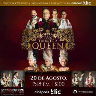 No lo olviden ya es este                             JUEVES..... 
Ópera Prima Rock tributo a Queen en directo desde tu casa.
Para todos los que aún no lo han visto es una buena oportunidad.
Boletos  $100
Adquiere por:
cinepolisklic.com/película/opera…