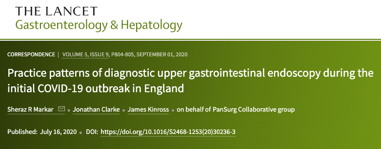 Clear planning called for in our letter <a href="/TheLancet/">The Lancet</a> to combat surge in #UGI cancers detected after #COVID19 delayed endoscopy in the UK

28% reduction in endoscopies compared to 2019 means pts remain undiagnosed for longer - Cancer hubs possible solution?

thelancet.com/journals/langa…