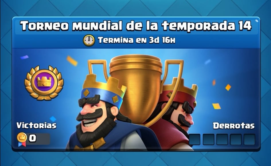 👑 TORNEO MUNDIAL DE LA TEMPORADA 14 👑

Si necesitas inspiración para el mazo que vas a usar, te aconsejamos: on.royaleapi.com/gtwin30 💪

¡Buena suerte, Royalero! 😜