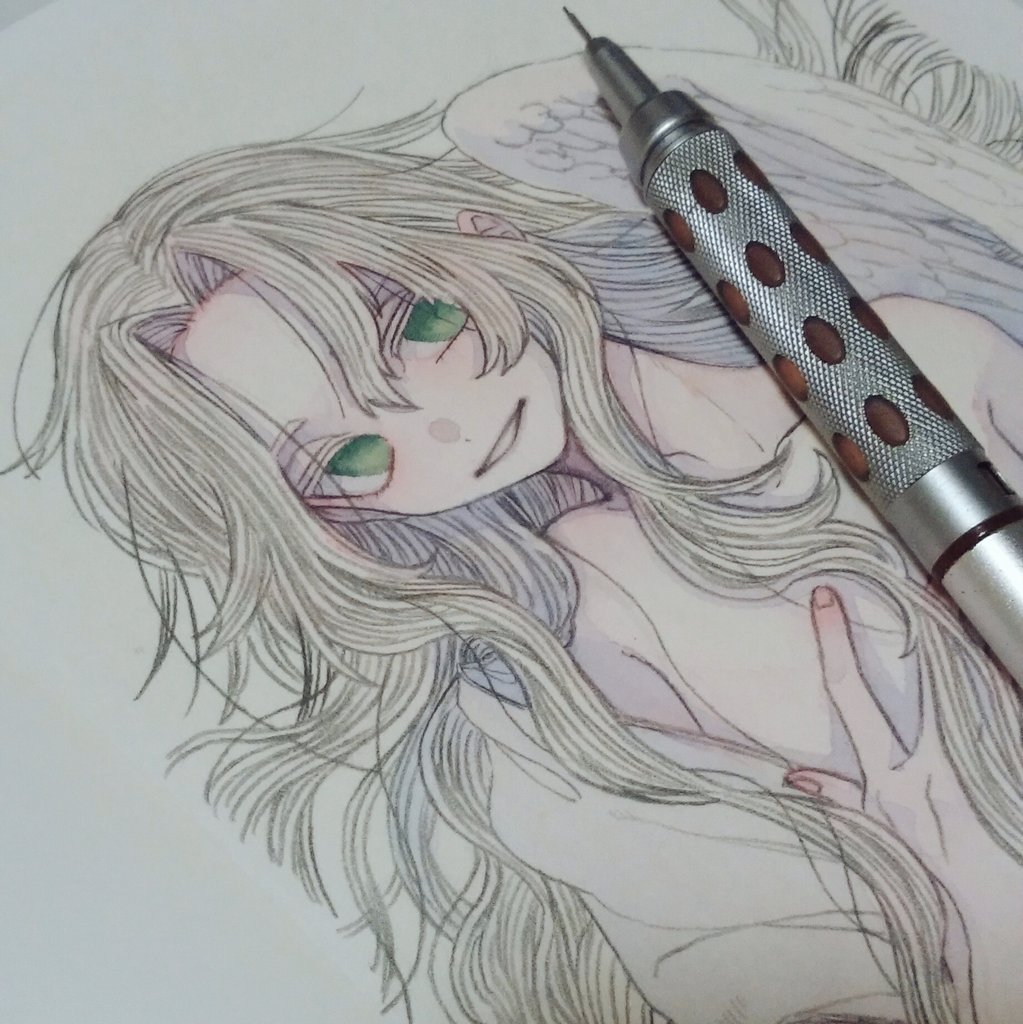 「ヴレティエルさん?
線画だけ描き起こして半年放置していた物があったので塗ってた。」|慎(しん)居たり居なかったりのイラスト