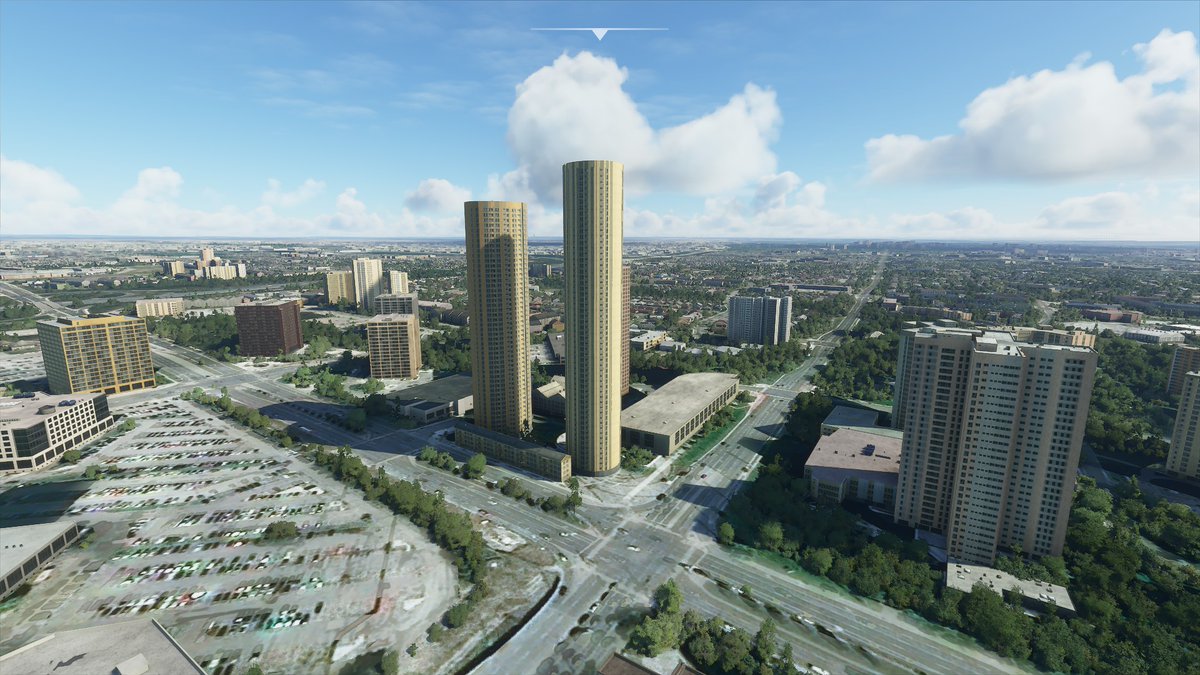 Overall, from what I've seen the AI is pretty good at recognizing what's a building and what's not, and estimating its shape and height, but it's got limits, obviously. For example, Mississauga's famous "Marilyn Monroe" towers: