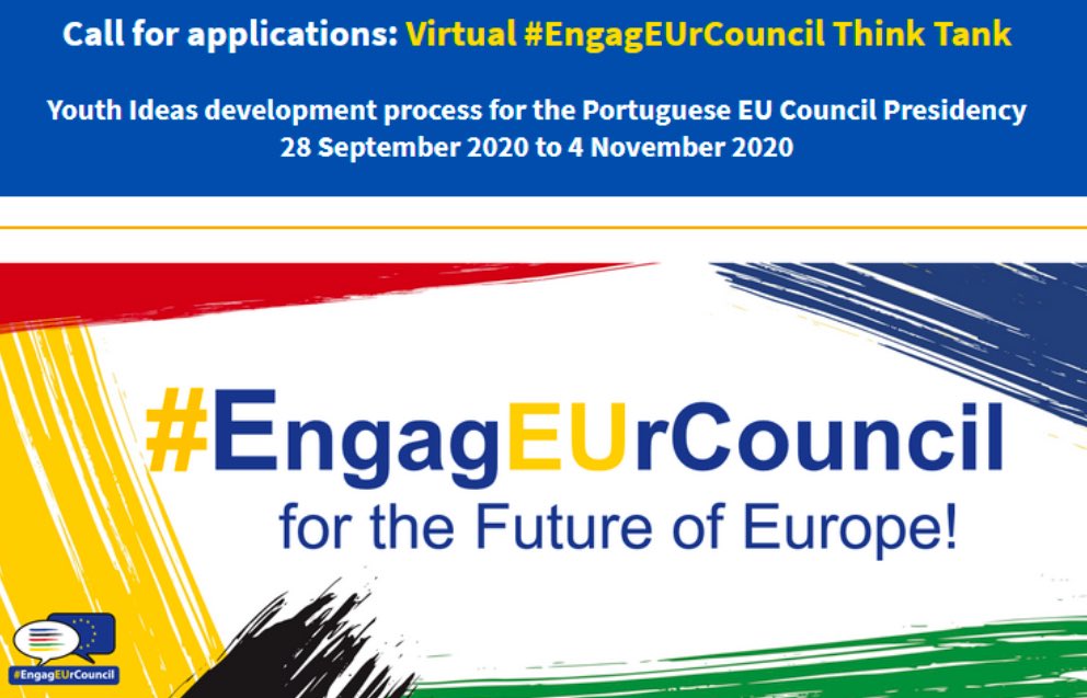 EngagEU_Project's tweet photo. Deadline extended: Don't miss the opportunity to take stock of #EU2020DE & to start brainstorming young ideas for #EU2021PT! Apply for our 2nd project cycle by 30 August 2020: https://t.co/Ab3u3yFPXG https://t.co/0PQ1ZrfYi0
