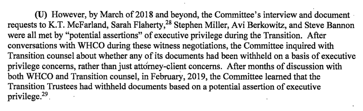 Trump didn't claim executive privilege at first because they didn't realize how screwed they were, then they did, which is consciousness of guilty. Also, it looks like contempt and or conspiracy to obstruct Congress. PROSECUTE THESE F**KERS.