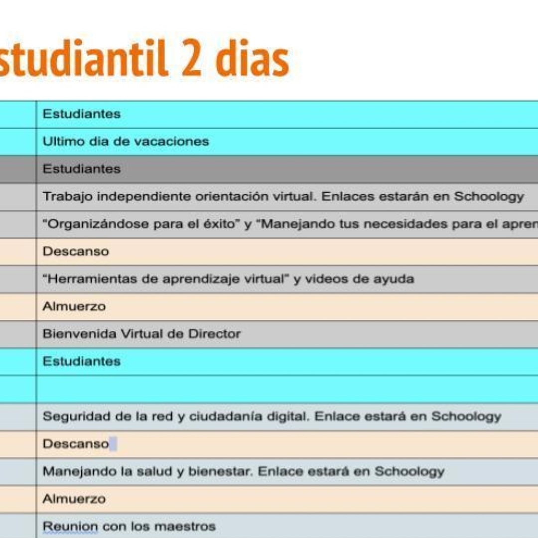La escuela empieza hoy. A las 9 AM.
lasgs.net