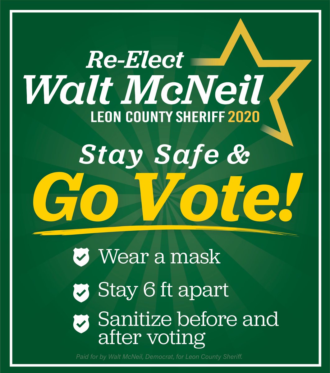 Today is the day! Just as important as casting your vote is making sure you stay safe while doing it! Social distancing and sanitizing regularly remains a top priority this Election. 

Go vote and stay safe! 
Find your polling precinct:

leonvotes.gov/Voters/Find-Pc…
