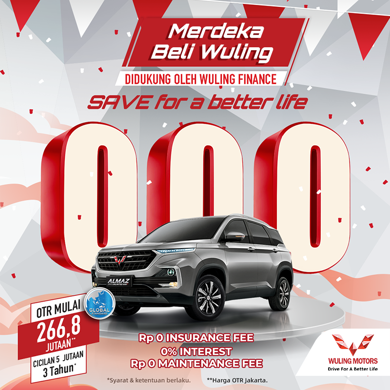 WulingMotorsID's tweet photo. Promo '#MerdekaBeliWuling' hadir dengan banyak penawaran menarik! Didukung oleh #WulingFinance, Anda bisa miliki mobil #WulingMotors idaman Anda dengan cicilan harian mulai dari Rp111rb saja!
Selain itu ada penawaran apa lagi sih? (1) https://t.co/wwQwARe7Me