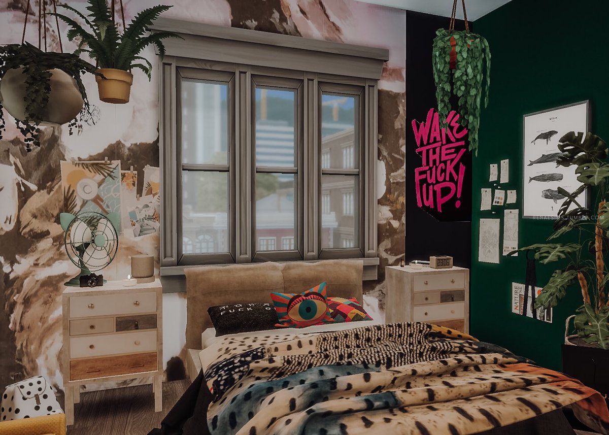 renaessims's tweet photo. Here’s my “Art girl”apartment bedroom! I love how I decorated it! Such a fun vibe #sims #Sims4 #ShowUsYourBuilds #showusyoursims #thesims #TheSims4 #sims4cc

https://t.co/Nkluwlje0m https://t.co/ssRI022FNt