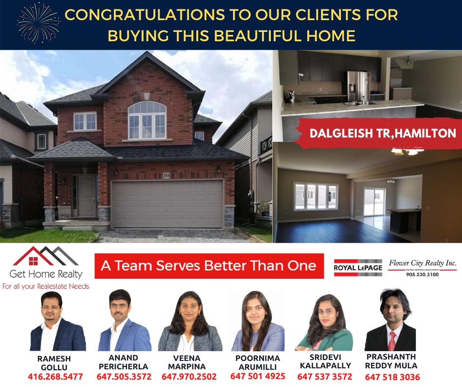gethomerealty's tweet photo. Congratulations to our clients.
A #TEAM SERVES BETTER THAN ONE.
🔴Looking to buy a home. Have questions regarding buying a home.
Contact:📱 Ramesh Gollu (416)-268-5477
Anand Pericherla ☎️ (647)-505-3572
-Team Get Home https://t.co/HQG6AUzbWm