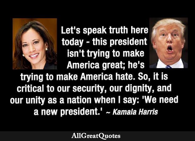 AllGreatQuotes's tweet photo. "Let's speak truth here today - this president isn't trying to make America great; he's trying to make America hate. So, it is critical to our security, our dignity, and our unity as a nation when I say: 'We need a new president.'"
- Kamala Harris
https://t.co/H1YeCzYd4u https://t.co/PwtXzIiTMU