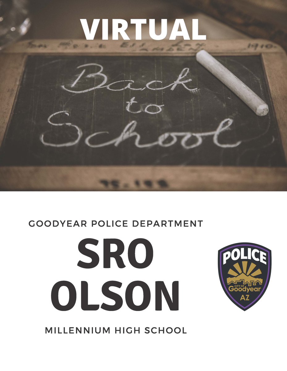 BACK TO SCHOOL: Ofr Olson is beginning his 2nd yr as SRO, <a href="/MillenniumHigh/">Principal's Message</a> His favorite thing about being SRO is interaction w/students &amp; staff &amp; being another resource 4 youth. Favorite quote:“However difficult life may seem, there’s always something you can do &amp; succeed at!”