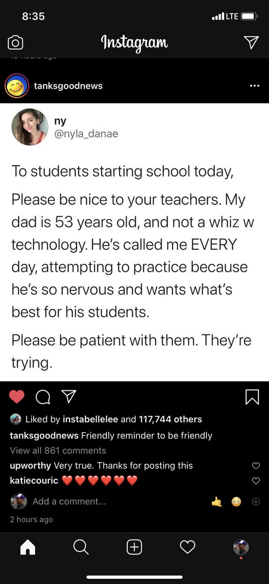 As we navigate this new “normal” in our schools, please be patient and kind to everyone, including your teachers!  The bottoms line is that they want what’s best for you!