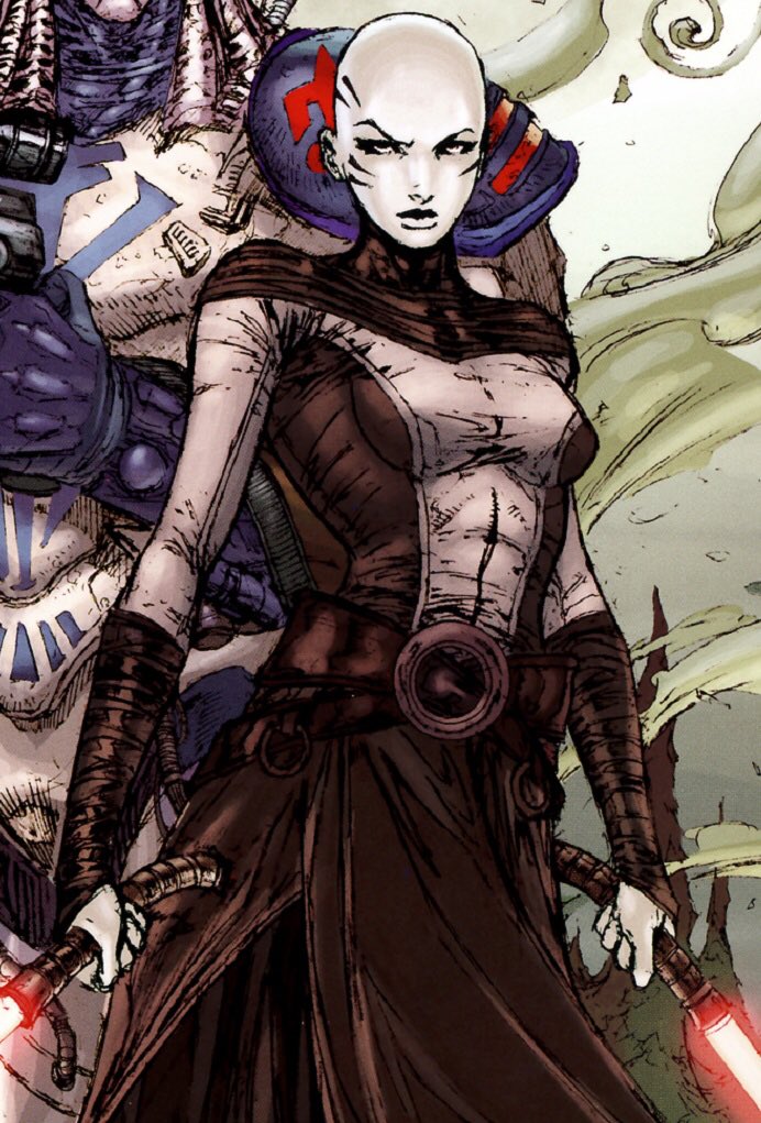 - Asajj Ventress (portrayed by Nika Futterman) “Now you fall, as all jedi must”