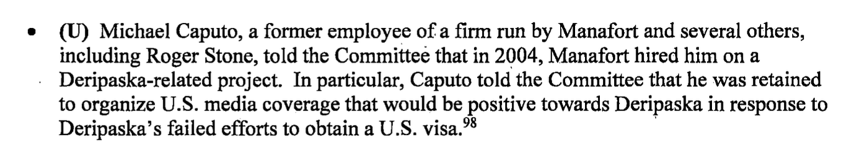 This is new and timely: MICHAEL CAPUTO - a co-conspirator of Roger Stone's currently RUNNING PROPAGANDA AT HHS ON COVID-19 RESPONSE - has been working for Putin for almost 20 years through Manafort.