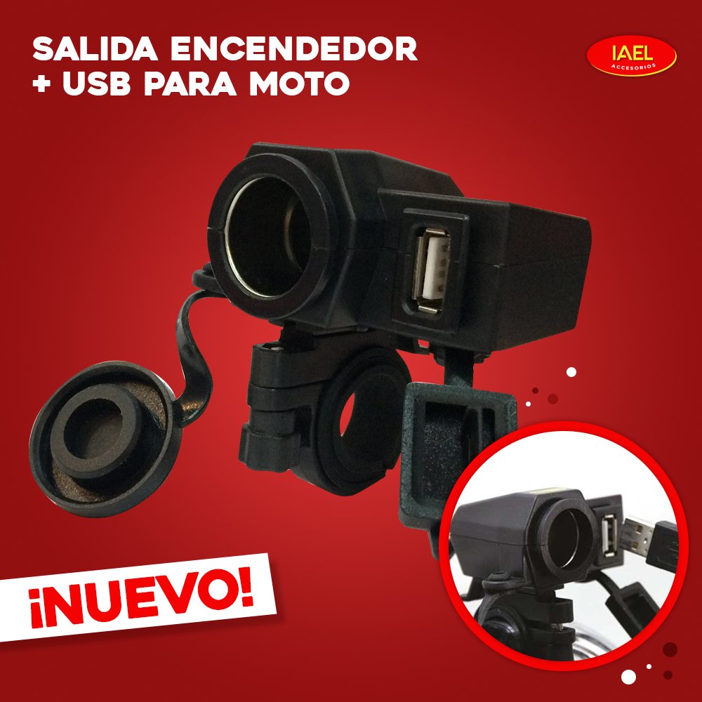 ALBOCAR_SRL's tweet photo. 🌟🌟 Empezamos la segunda quincena de agosto con un nuevo producto para vos: Salida + Usb Para Moto. Resistente Al Agua 💦 Puede colocarse en manubrios de 7/8 hasta 1 1/4 y en los espejos, entrada encendedor de 12v-45v, 1 entrada USB de 1A 5v y su cable es de 1 m #IAEL #Albocar https://t.co/yNRRsSTrXK