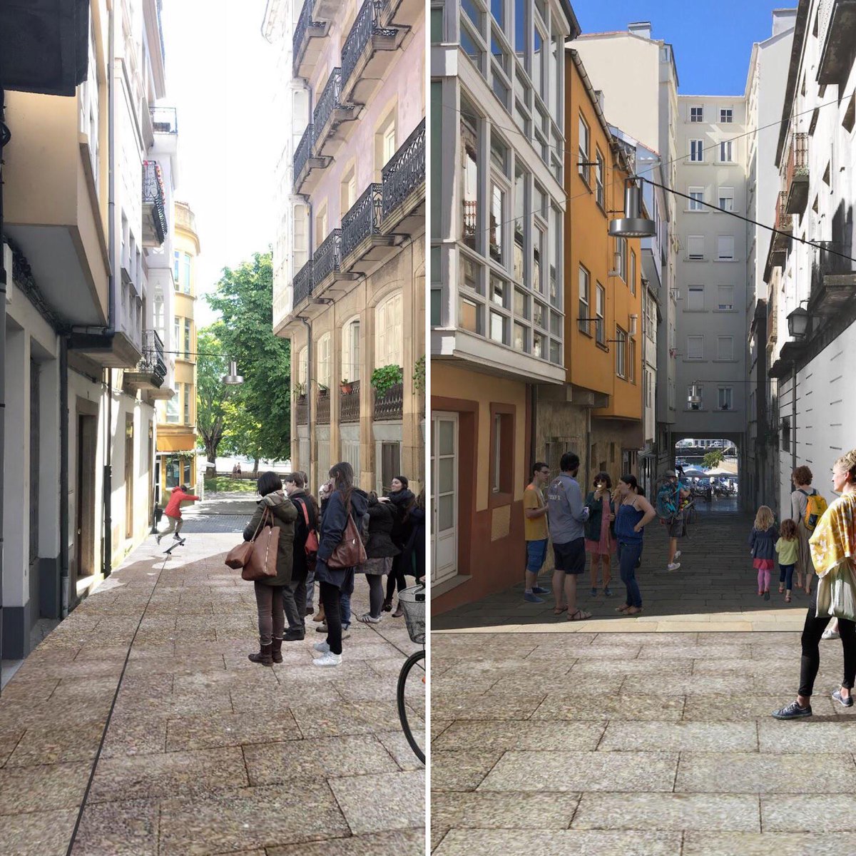 Empezamos en #ferrolvello con las obras de reurbanización de Carmen Curuxeiras. Como dirección de obra y como vecinos de la calle esperamos que la obra quede tan bien como el proyecto y las infografías. Habrá que tener paciencia porque quedan meses de obras .
#ferrol #ferrolmola