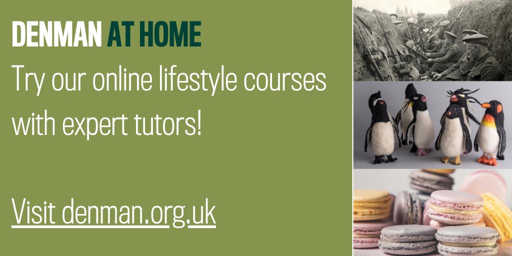 Have you tried any of the 'Denman at Home' online courses that have been running since lockdown?

From cookery, arts, crafts to history, yoga &amp; music, there's something for everyone with talks &amp; demonstrations from our expert tutors! 

Find the listings at denman.org.uk