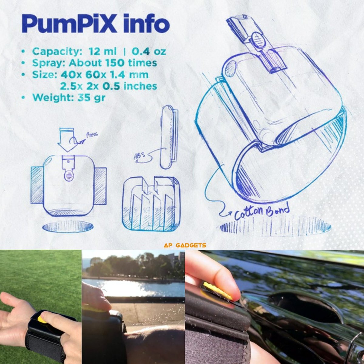 ap_gadgets's tweet image. PumPiX Wearable Sanitizing Dispenser:
A wearable and portable gadget with a liquid sanitizing dispenser to maintain cleanliness all day.

#COVID19 #Corona #CoronaVirusUpdates #gadgets #KICKSTARTERcampaign #sanitizer #technology