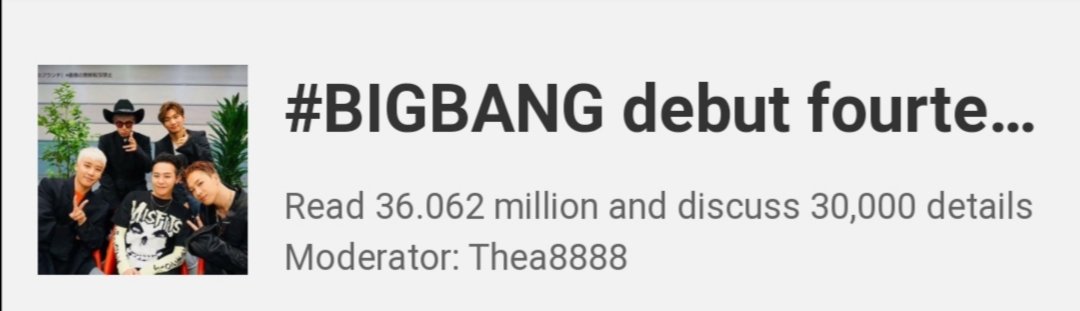 8KLIFE's tweet photo. BIGBANG 14th anniversary Hashtag reach 36M views in Weibo!!

#14YearsWithBIGBANG @YG_GlobalVIP #BIGBANG https://t.co/ZJ87z5yJpG